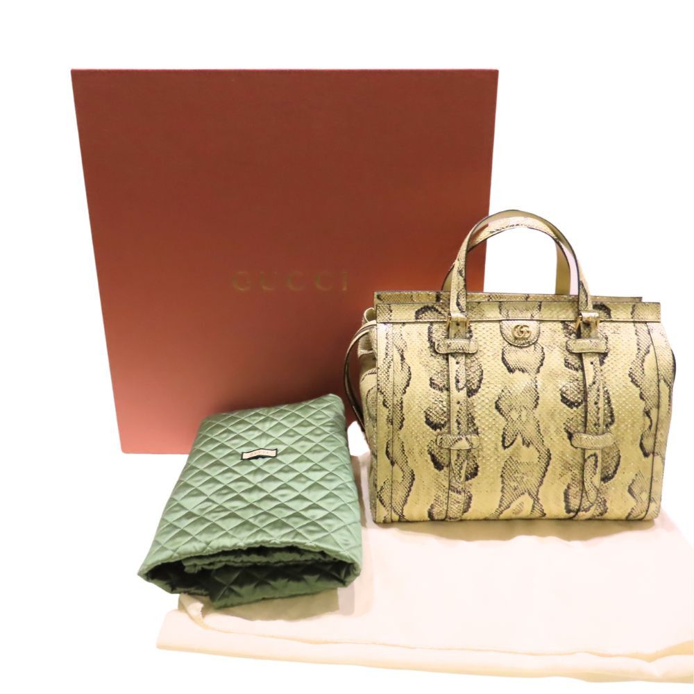 Gucci Gucci Gucci Double G Python Medium Tote Bag Natural Material Tote Bag 711057 DUTY FREE for USA Size ONE SIZE - 12 Thumbnail
