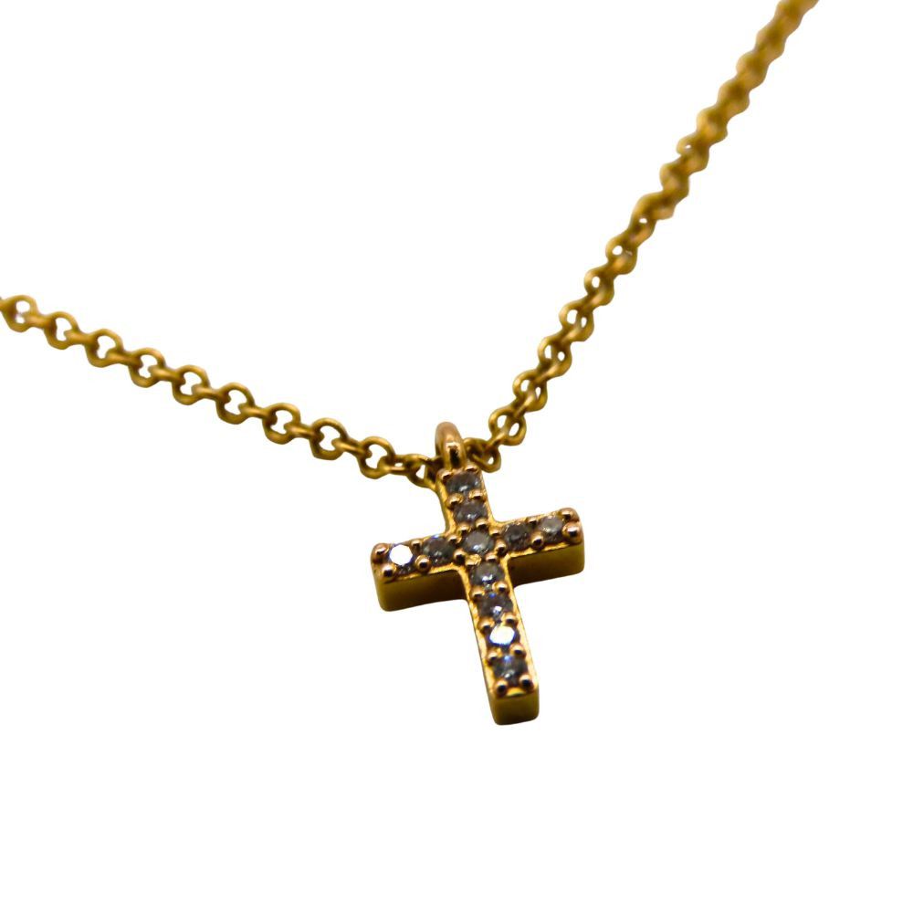 Tiffany & Co. Tiffany & Co. Tiffany & Co. Metro Cross Au750 Diamond Necklace Leather Necklace DUTY FREE for USA Size ONE SIZE - 5 Thumbnail