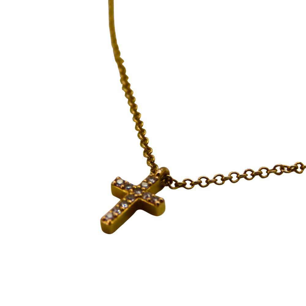 Tiffany & Co. Tiffany & Co. Tiffany & Co. Metro Cross Au750 Diamond Necklace Leather Necklace DUTY FREE for USA Size ONE SIZE - 3 Thumbnail