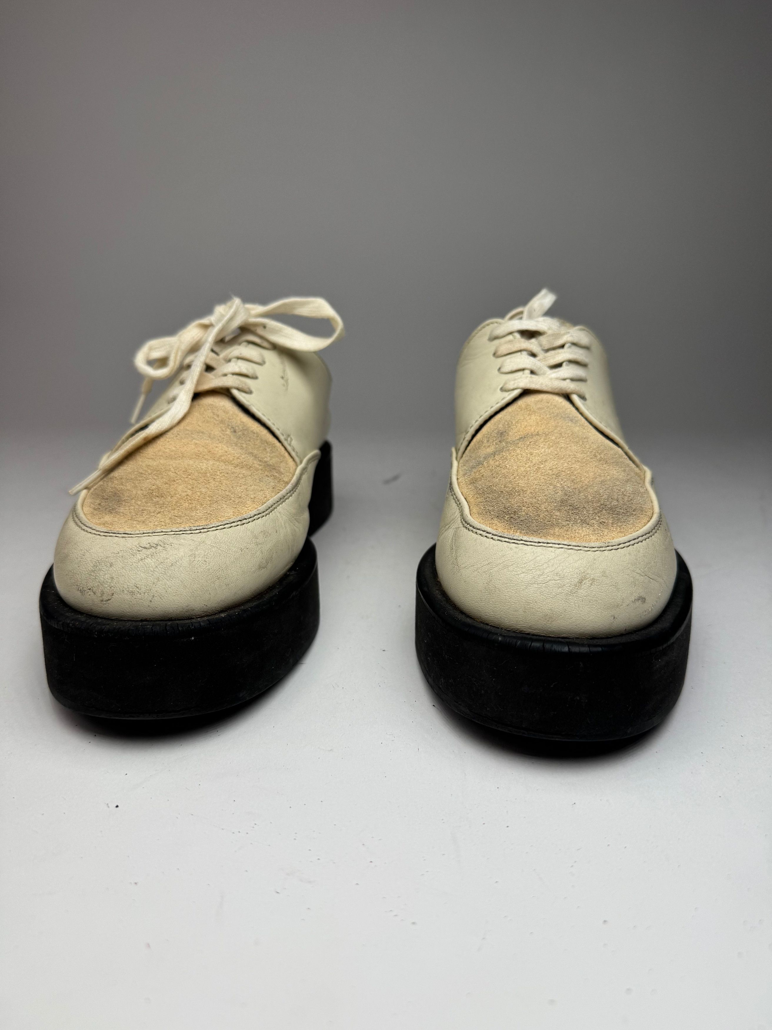 Comme des Garcons Vintage Comme Des Garçons Leather Suede Sneaker beige white Size US 11 / IT 41 - 4 Thumbnail