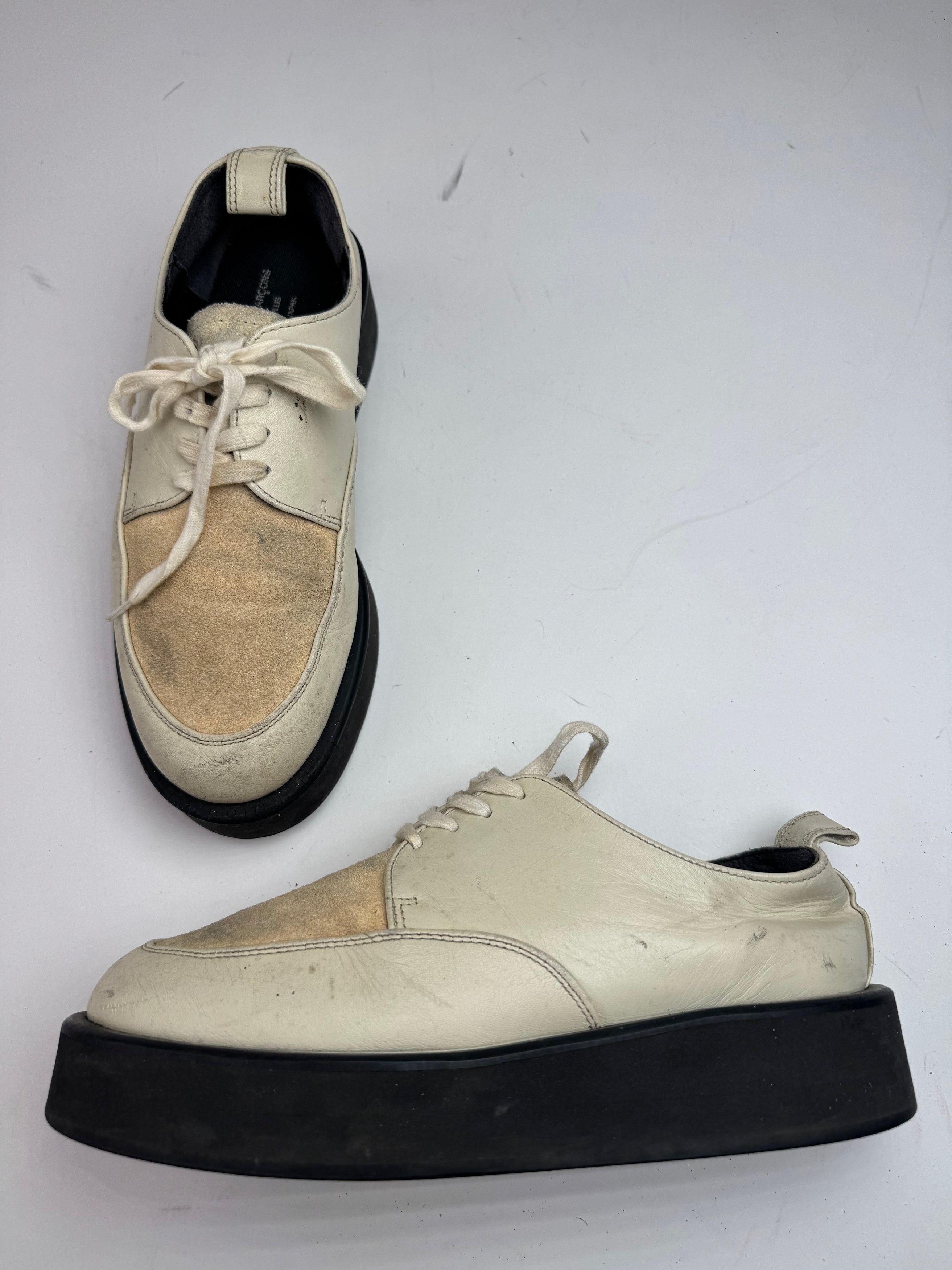 Comme des Garcons Vintage Comme Des Garçons Leather Suede Sneaker beige white Size US 11 / IT 41 - 2 Thumbnail
