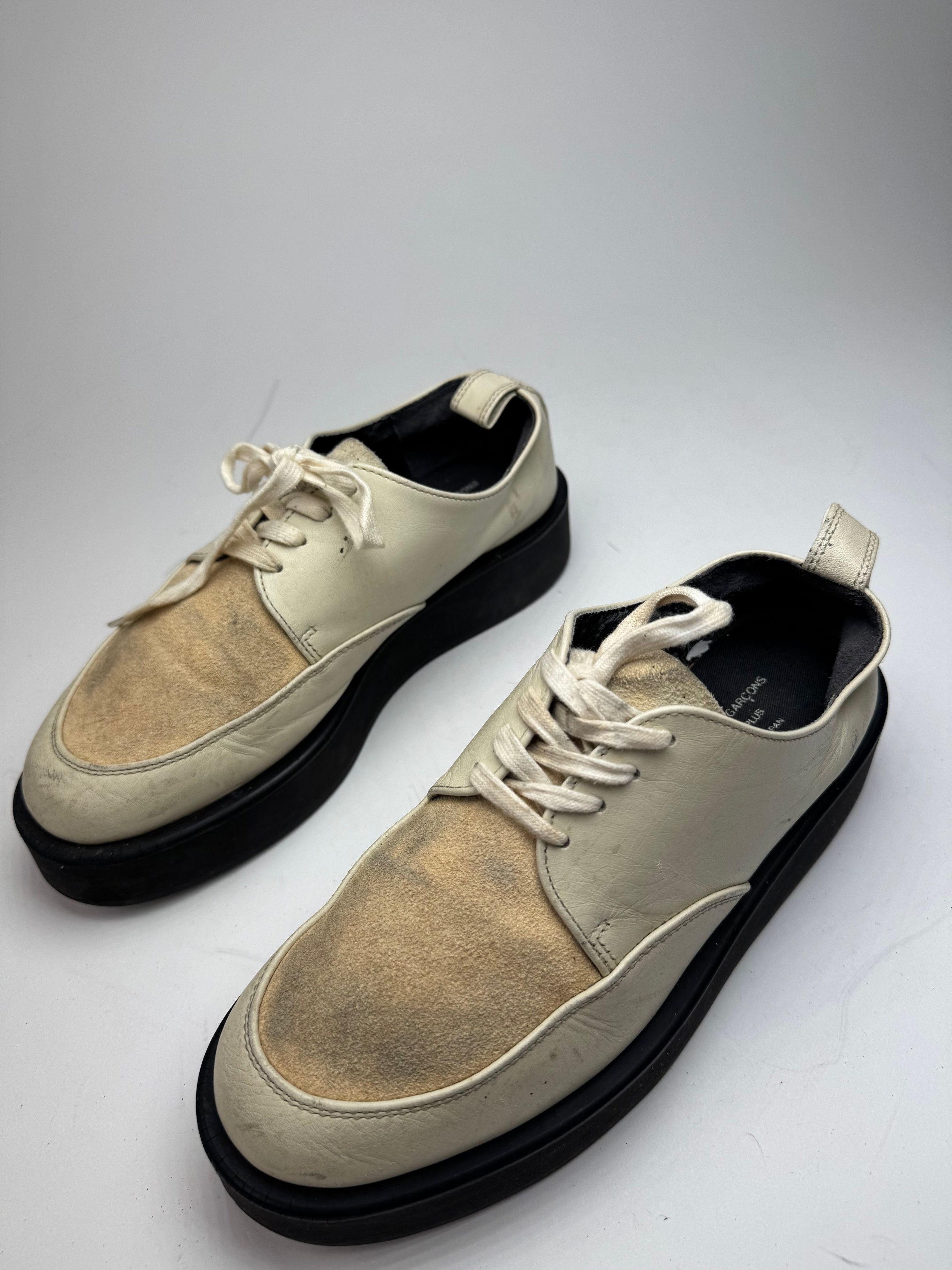 Comme des Garcons Vintage Comme Des Garçons Leather Suede Sneaker beige white Size US 11 / IT 41 - 3 Thumbnail