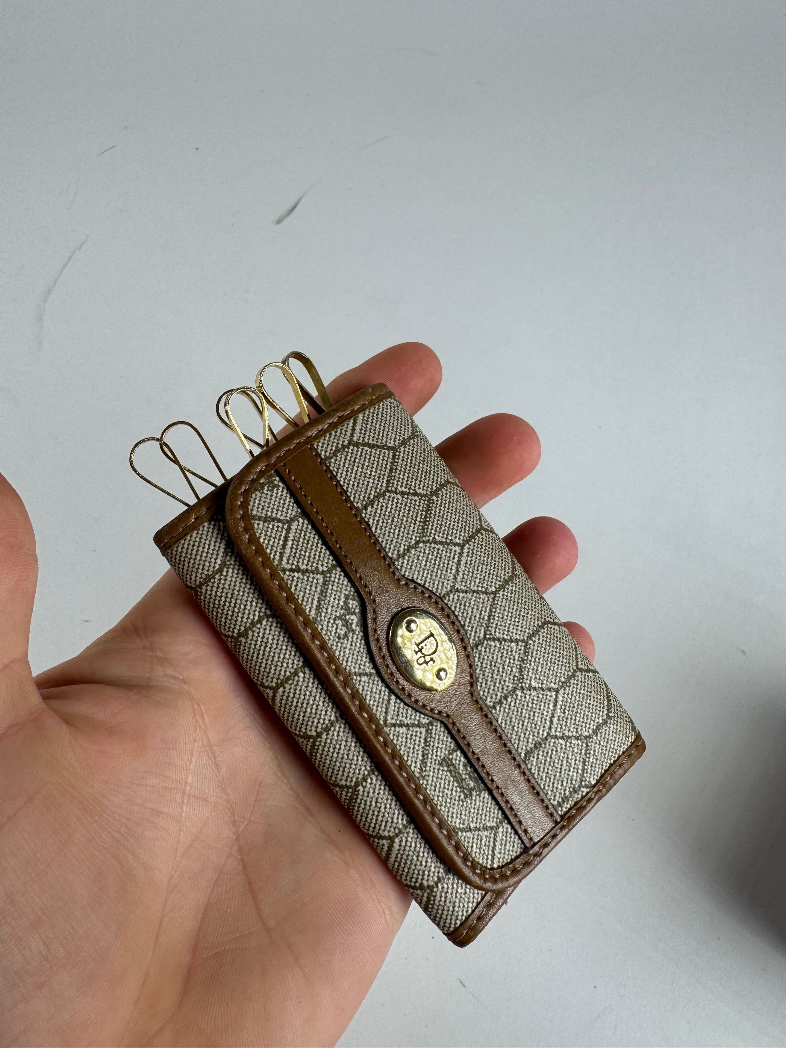 Dior Vintage Monogram Key Holder beige brown Size ONE SIZE - 3 Thumbnail