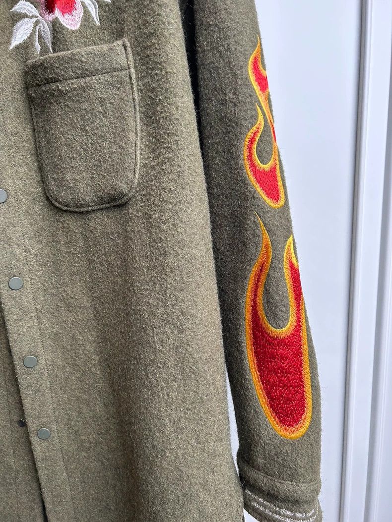 READYMADE Flame Embroidery Wool Oversize Shirt Jacket - dmc Size US M / EU 48-50 / 2 - 3 Thumbnail