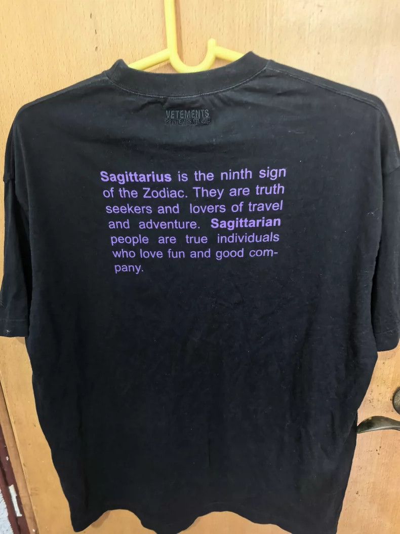 Vetements Vetements Sagittarius Black Cotton T-shirt - dmc Size US M / EU 48-50 / 2 - 5 Thumbnail