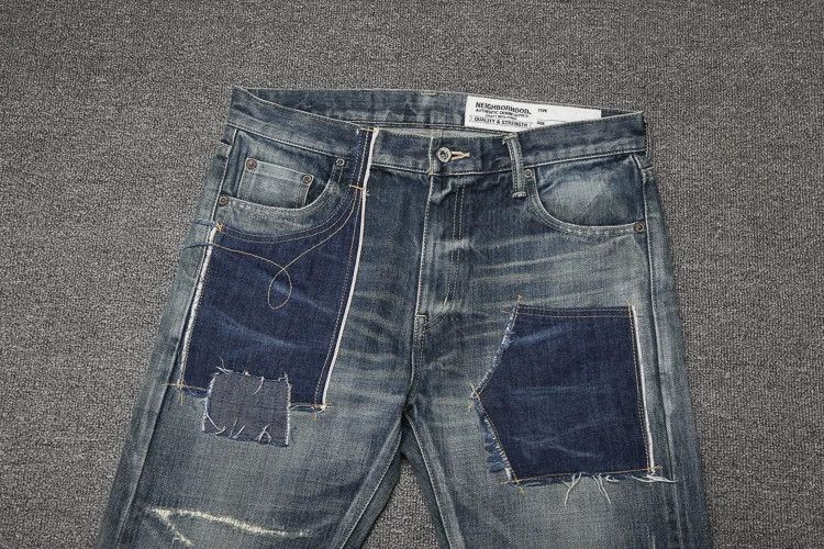 Neighborhood NBHD 16AW Distressed Patch Denim Blue M - dmc Size US 29 - 3 Thumbnail