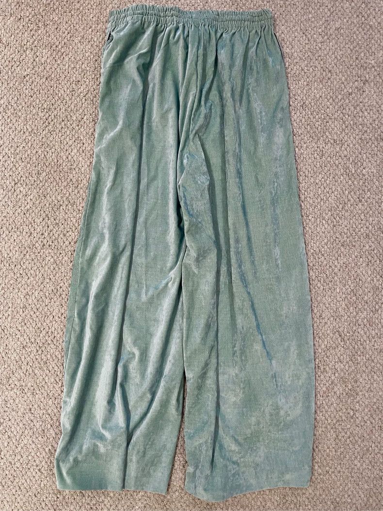 Needles Needles Green Butterfly Embroidery Velvet Wide-Leg Pants - dmc Size US 30 / EU 46 - 2 Thumbnail