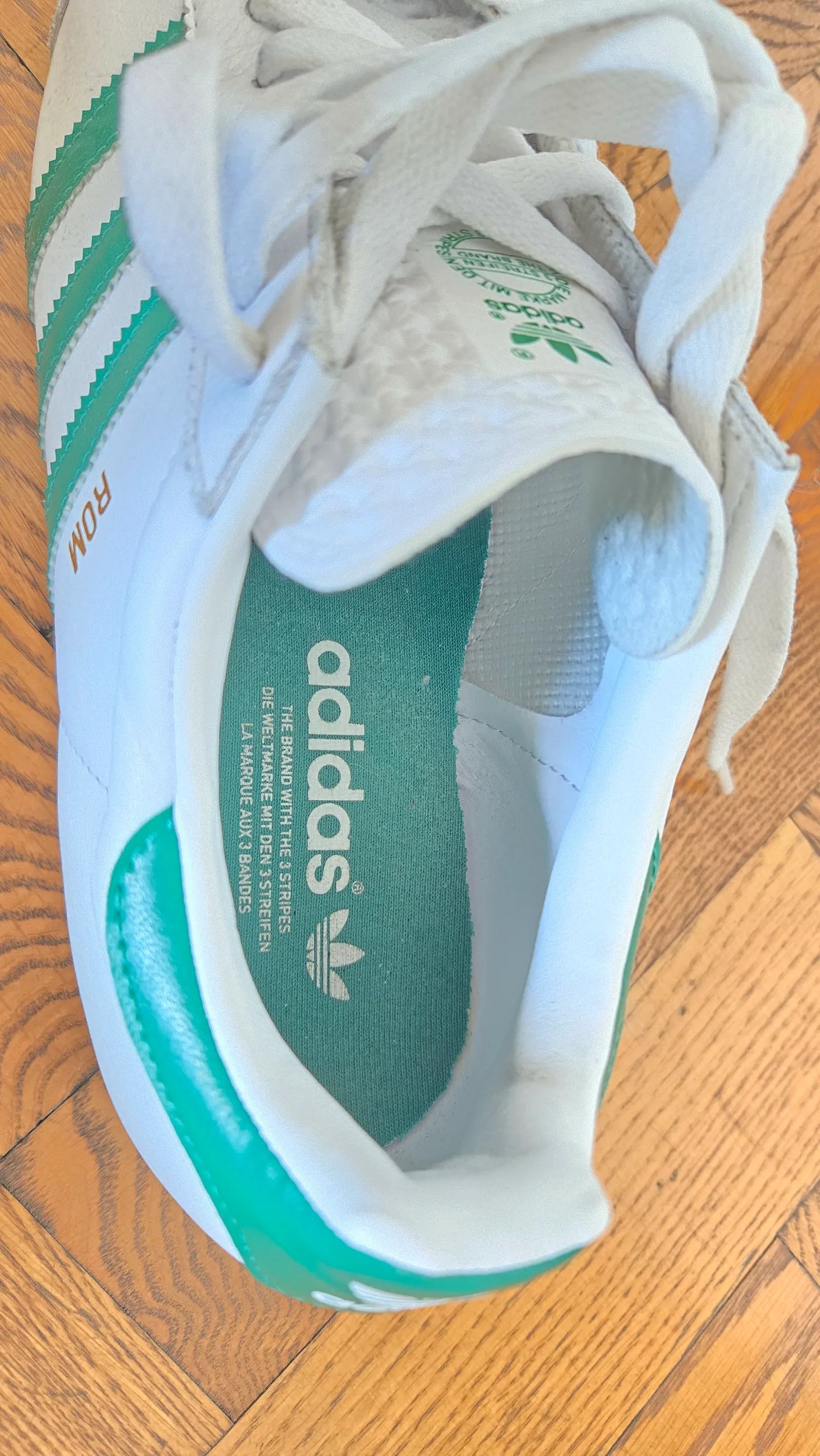 Adidas Adidas Vit adidas sko "ROM" med gröna detaljer. Sneakers Size US 9 / IT 39 - 3 Thumbnail