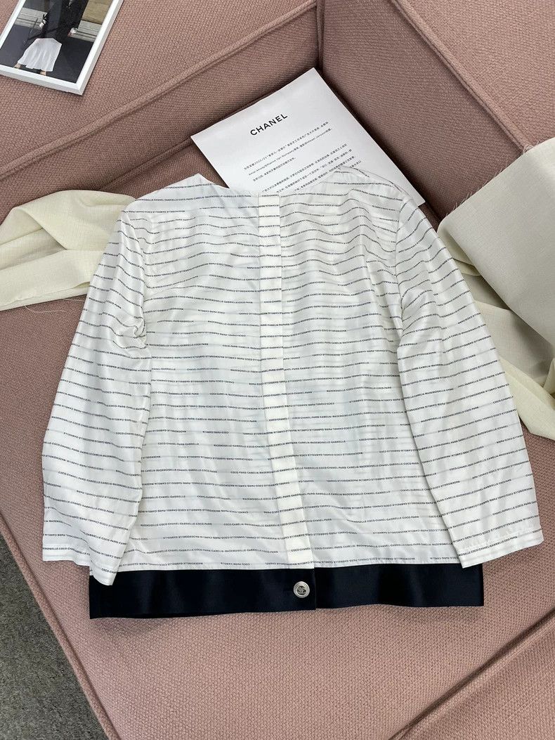 Chanel Chanel 20S Logo Stripe Silk Top - dmc Size US L / EU 52-54 / 3 - 3 Thumbnail