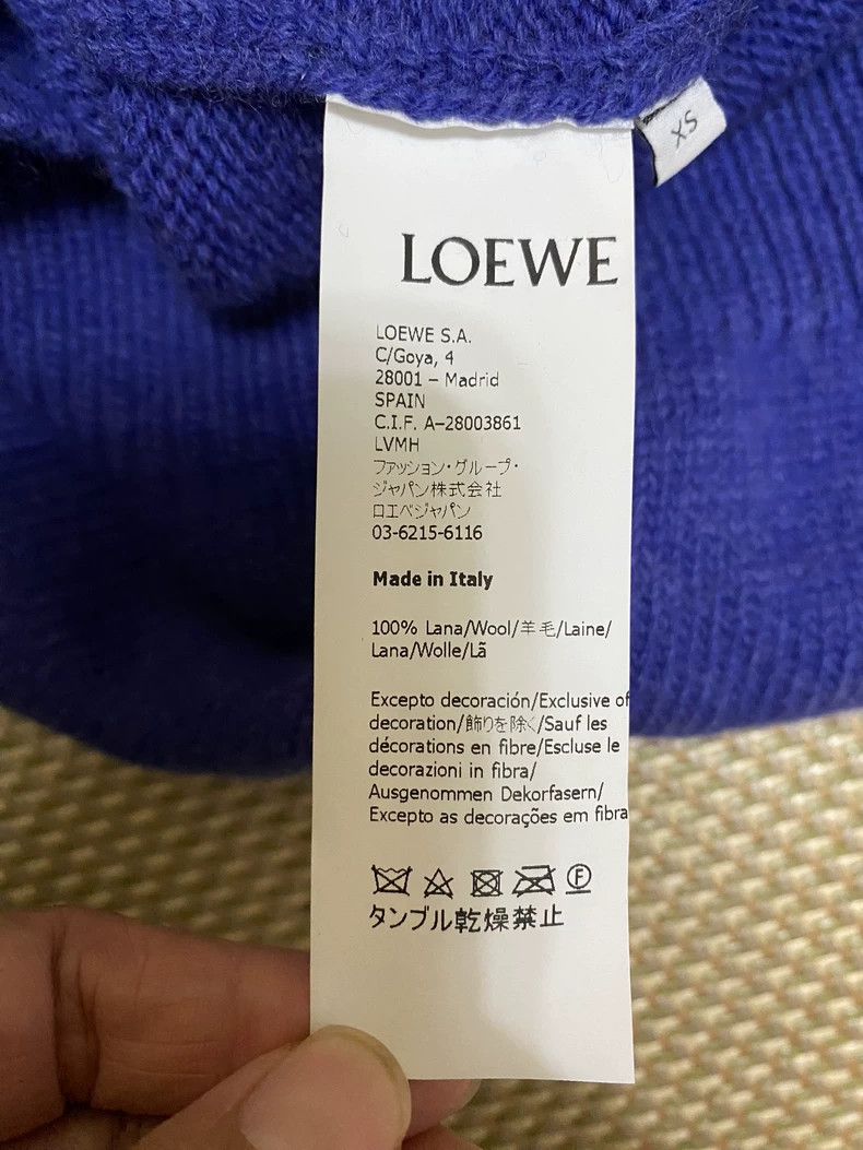 Loewe Loewe Blue Knit Sweater with Rhinestone Logo - dmc Size US XS / EU 42 / 0 - 4 Thumbnail