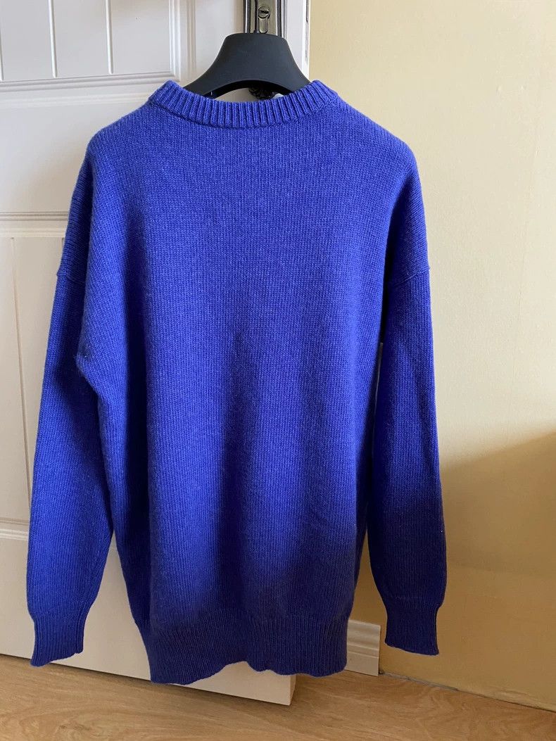 Loewe Loewe Blue Knit Sweater with Rhinestone Logo - dmc Size US XS / EU 42 / 0 - 2 Thumbnail
