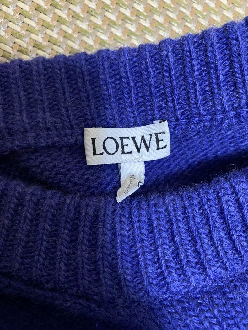 Loewe Loewe Blue Knit Sweater with Rhinestone Logo - dmc Size US XS / EU 42 / 0 - 3 Thumbnail
