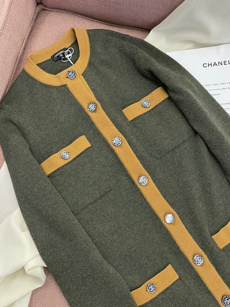 Chanel Chanel Green Orange Cashmere Cardigan Coat - dmc Size US XS / EU 42 / 0 - 2 Thumbnail