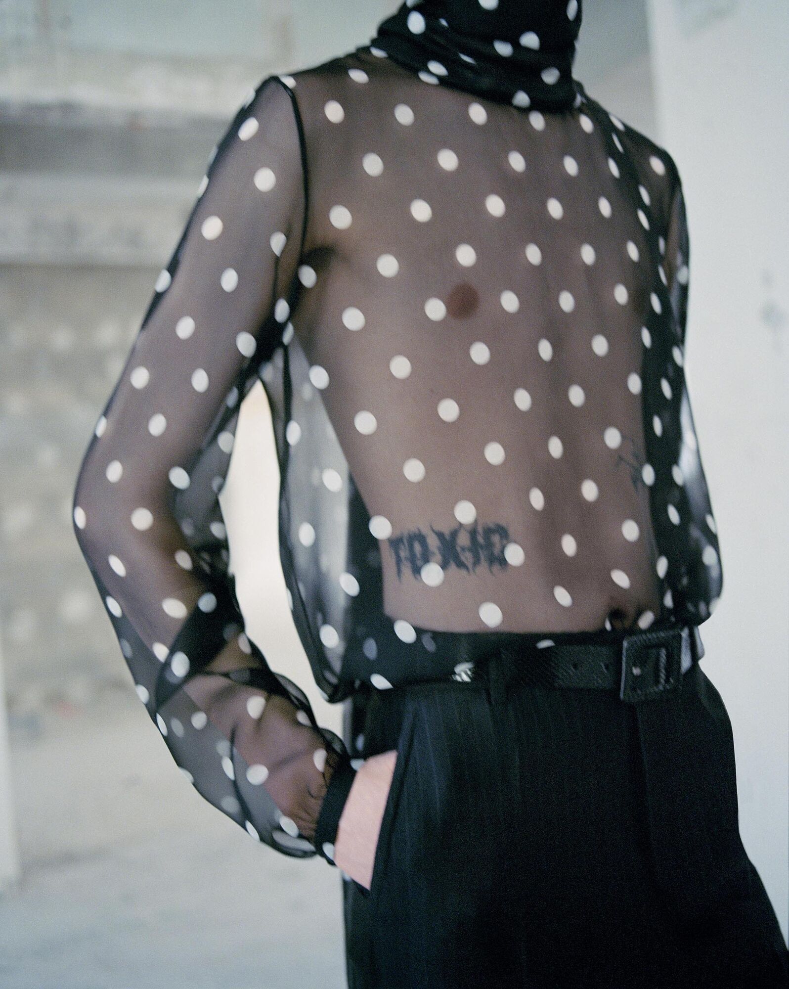 Saint Laurent Paris lavallière-neck blouse in dotted silk muslin Size US L / EU 52-54 / 3 - 2 Thumbnail
