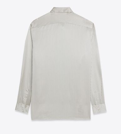 Saint Laurent Paris shirt in striped silk satin Size US XL / EU 56 / 4 - 2 Thumbnail