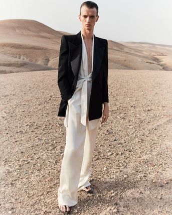 Saint Laurent Paris belted jacket in crepe satin Size US XS / EU 42 / 0 - 4 Thumbnail