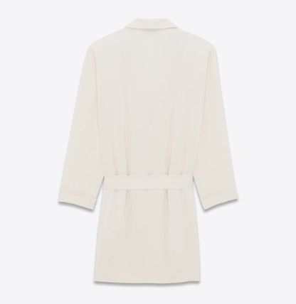 Saint Laurent Paris belted jacket in crepe satin Size US XL / EU 56 / 4 - 2 Thumbnail