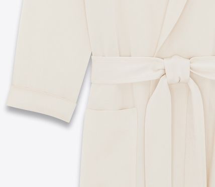 Saint Laurent Paris belted jacket in crepe satin Size US XXL / EU 58 / 5 - 3 Thumbnail