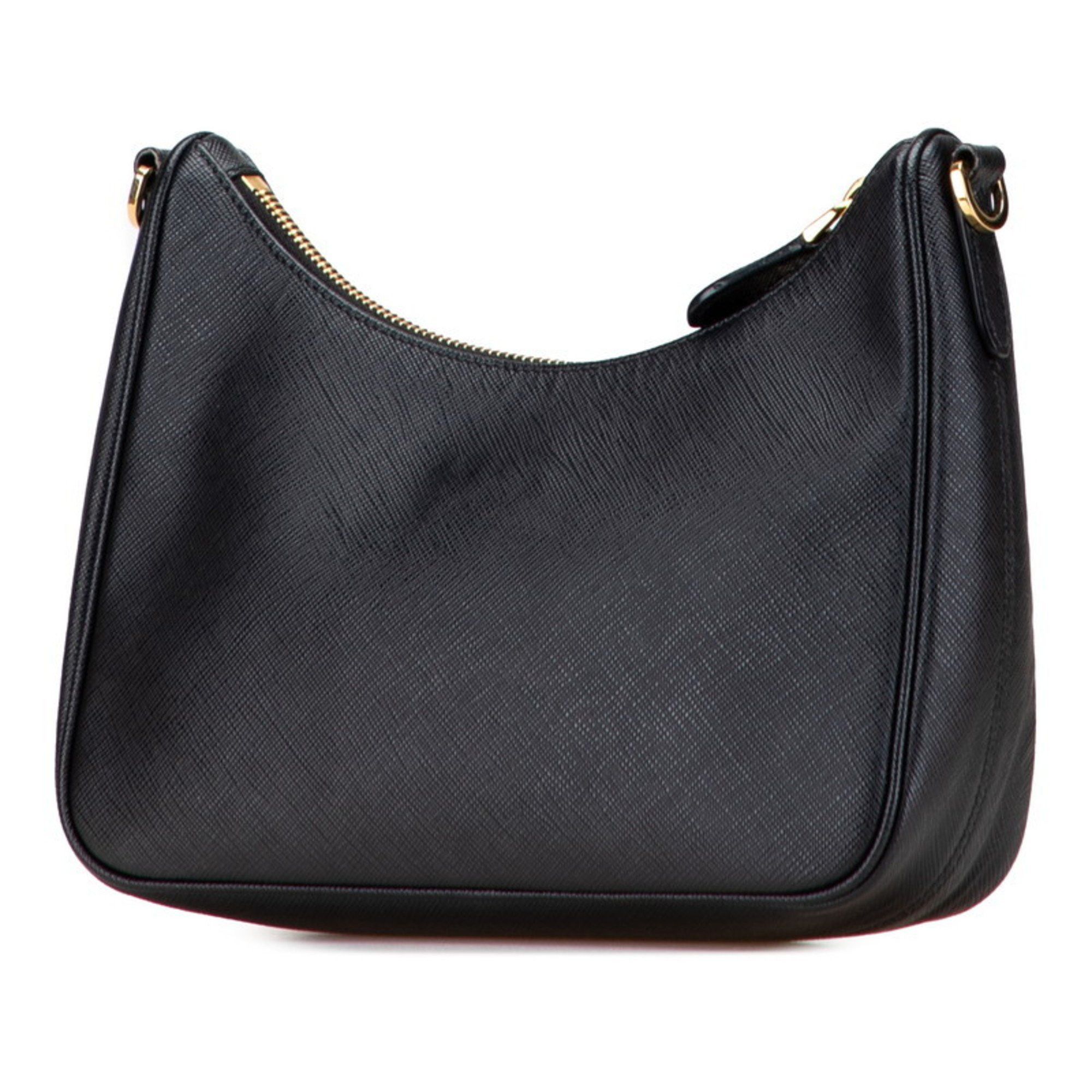 Prada Prada Triangle Logo Plate Shoulder Bag 1BH204 Black Saffiano Leather Women's PRADA Size ONE SIZE - 2 Thumbnail