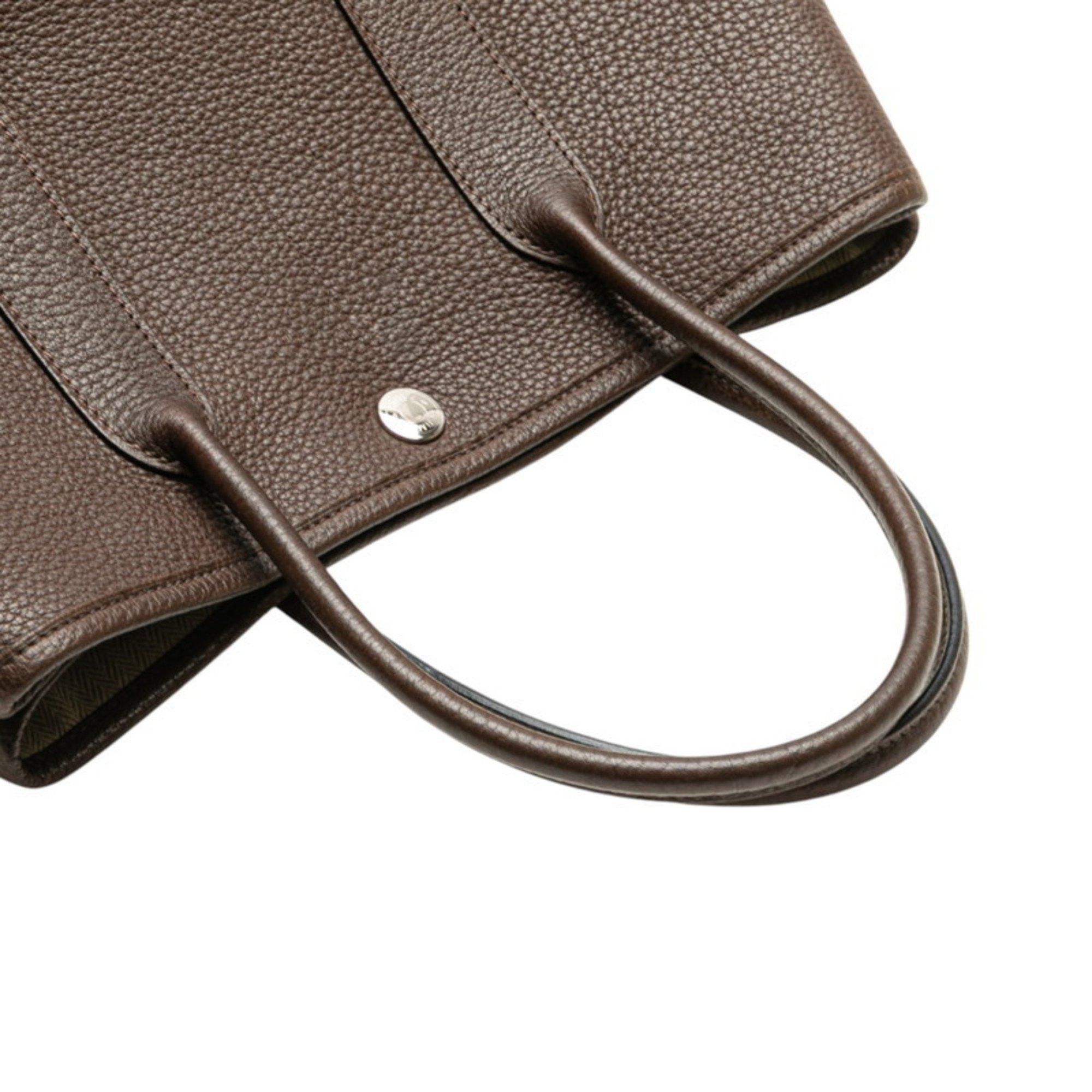 Hermes Hermès Garden Party TPM Handbag, Chocolate, Silver Hardware, Negonda, Women's, HERMES Size ONE SIZE - 5 Thumbnail