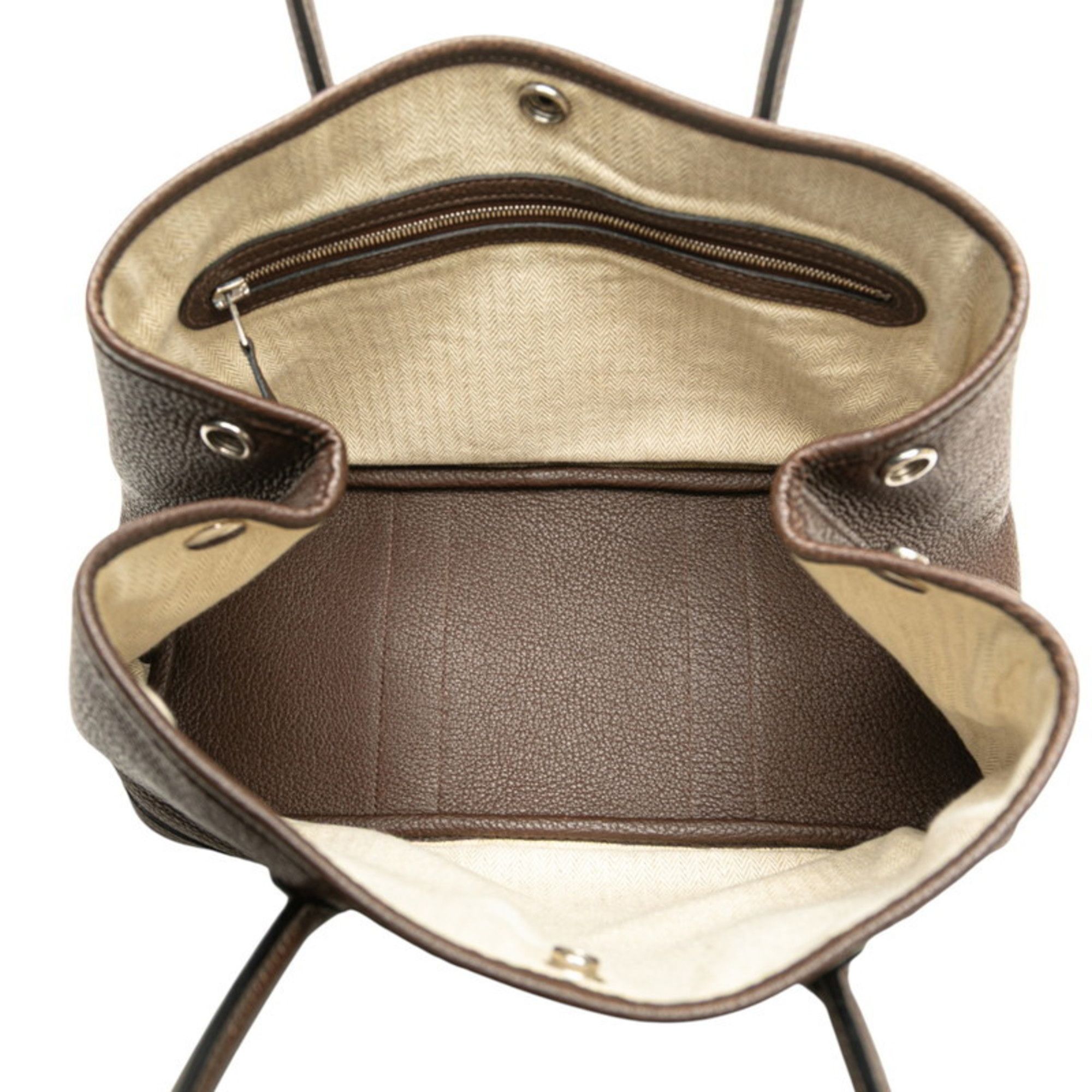 Hermes Hermès Garden Party TPM Handbag, Chocolate, Silver Hardware, Negonda, Women's, HERMES Size ONE SIZE - 7 Thumbnail