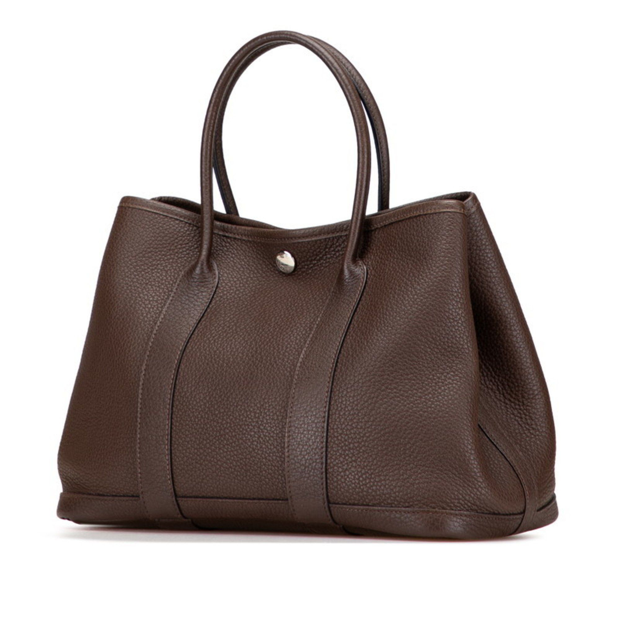 Hermes Hermès Garden Party TPM Handbag, Chocolate, Silver Hardware, Negonda, Women's, HERMES Size ONE SIZE - 2 Thumbnail