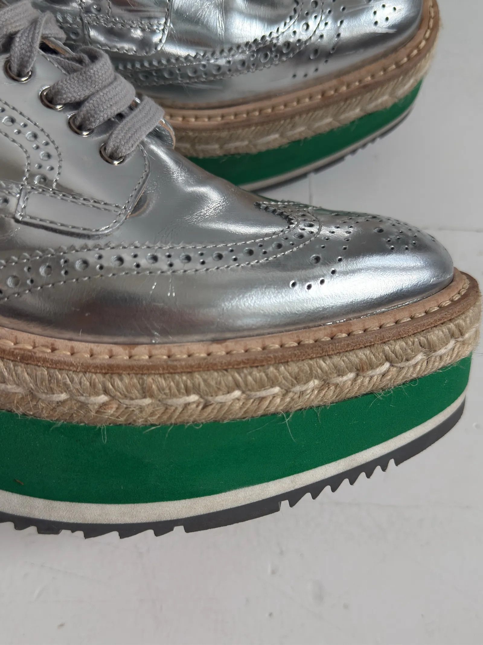 Prada Prada Calzature Donna Prada Round-Toe Lace-Up Shoes Loafers Size US 9.5 / IT 39.5 - 7 Thumbnail