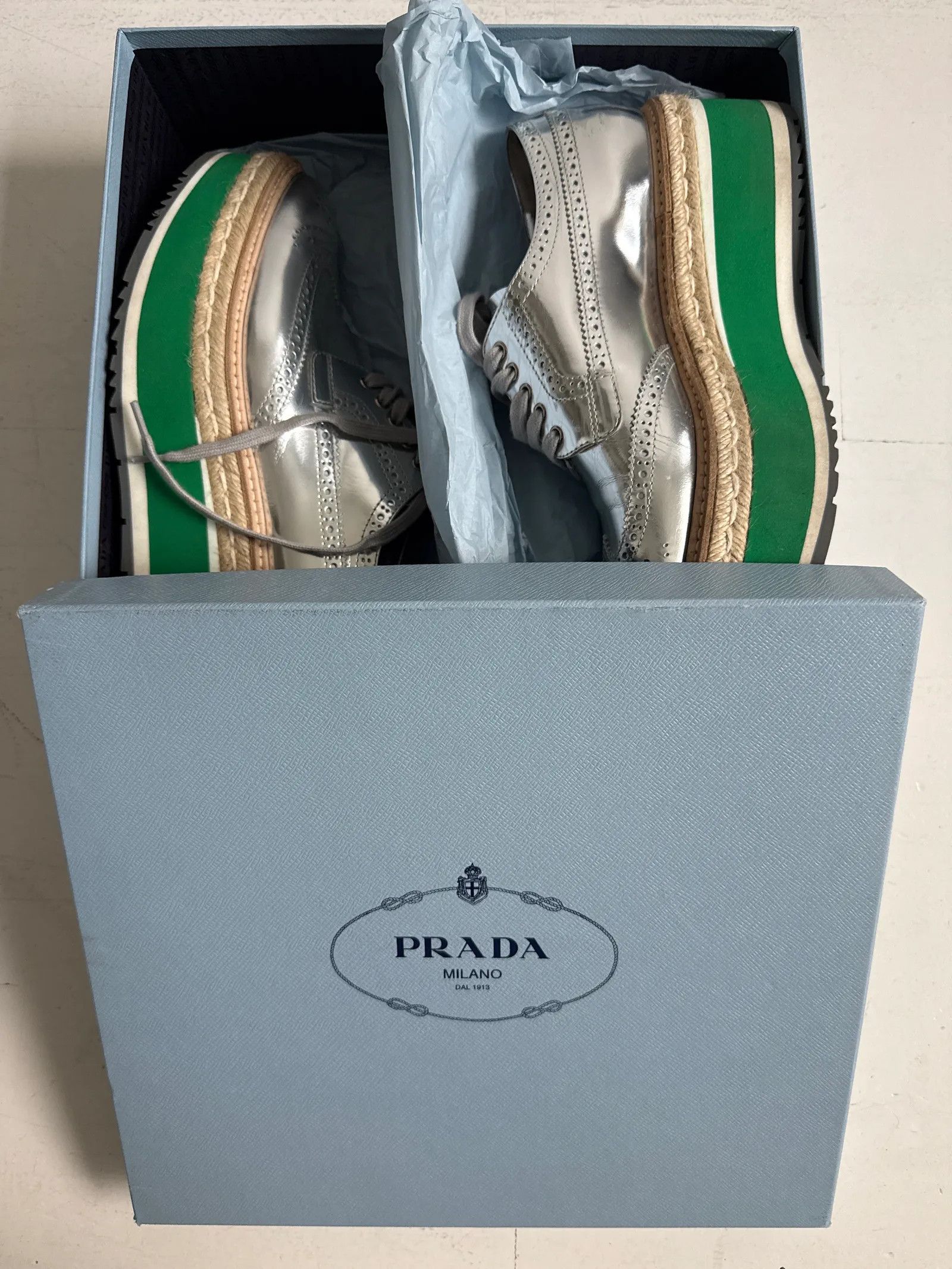 Prada Calzature Donna Prada Round-Toe Lace-Up Shoes Loafers