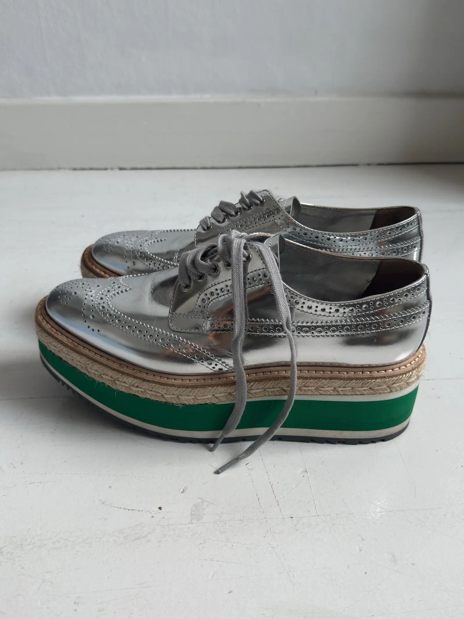 Prada Prada Calzature Donna Prada Round-Toe Lace-Up Shoes Loafers Size US 9.5 / IT 39.5 - 5 Thumbnail