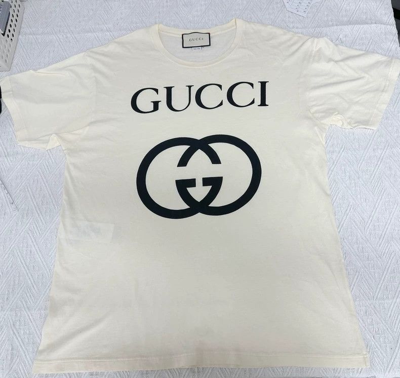 Gucci Gucci Beige Logo Short Sleeve T-shirt - dmc Size US S / EU 44-46 / 1 - 5 Thumbnail