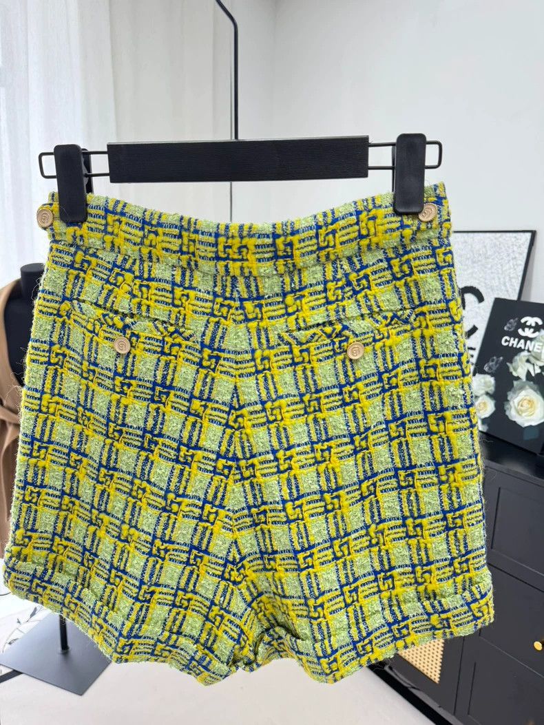 Gucci Gucci Yellow Plaid High-Waist Shorts - dmc Size US 36 / EU 52 - 5 Thumbnail