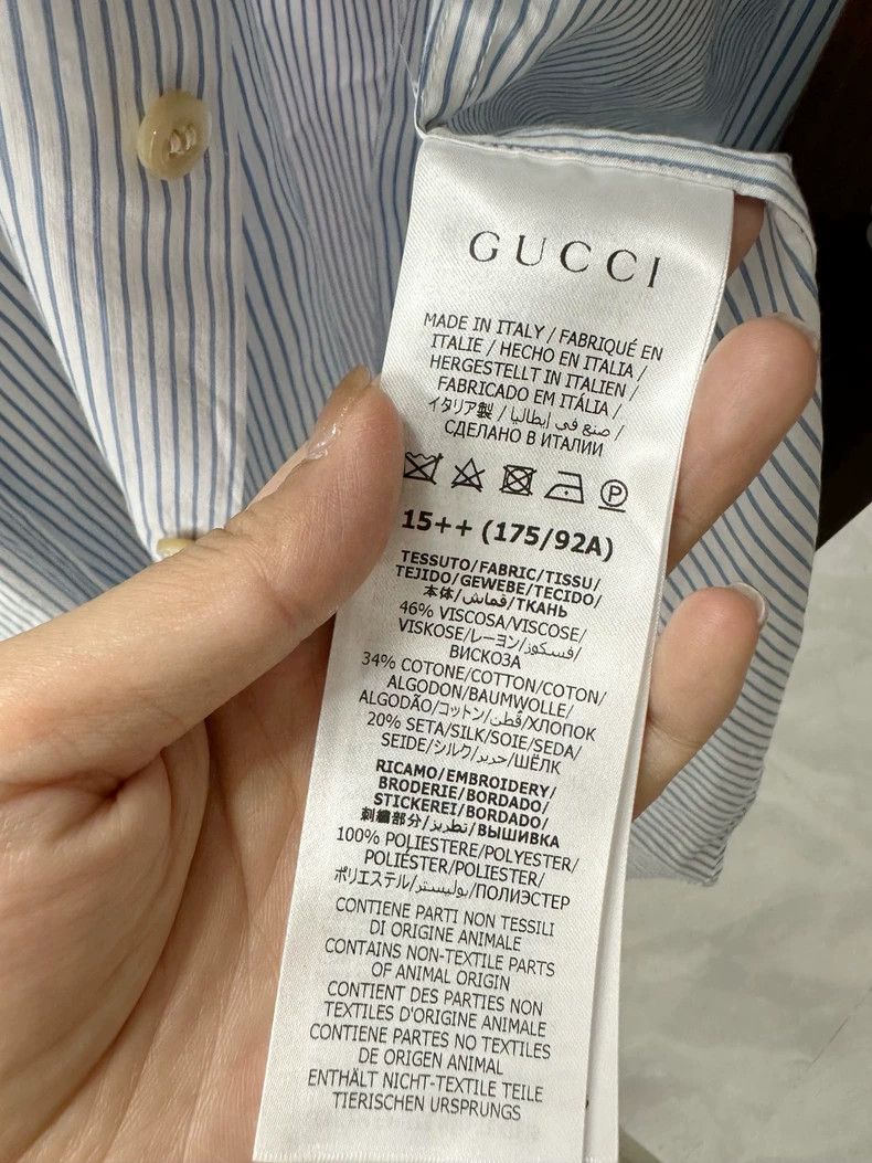 Gucci Gucci Blue Stripe Button-Up Shirt - dmc Size US XL / EU 56 / 4 - 4 Thumbnail