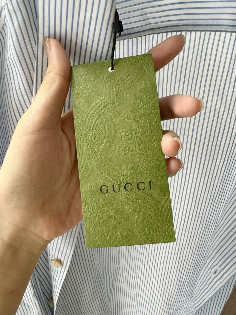 Gucci Gucci Blue Stripe Button-Up Shirt - dmc Size US XL / EU 56 / 4 - 5 Thumbnail