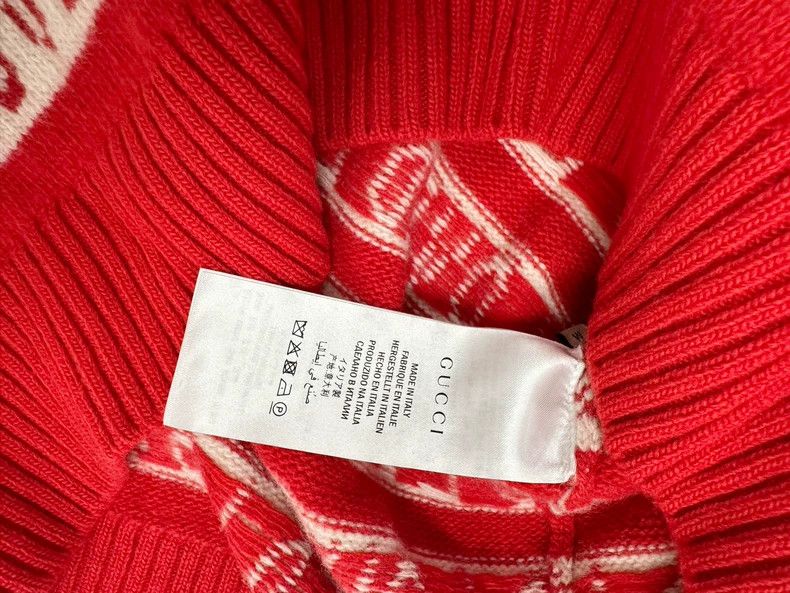 Gucci Gucci Red "LOVED" Knit Long-Sleeve Sweater - dmc Size US M / EU 48-50 / 2 - 4 Thumbnail