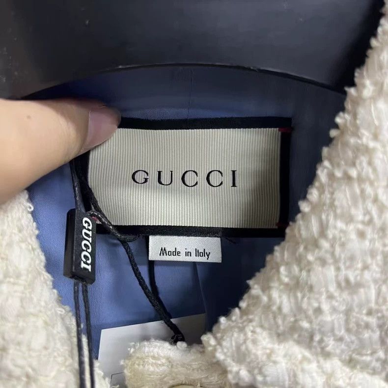 Gucci White Bow Pearl Button Jacket - dmc