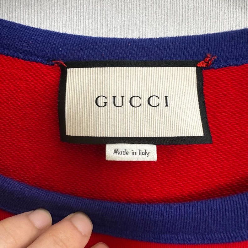 Gucci Gucci Red Blue Panel Sweatshirt L - dmc Size US L / EU 52-54 / 3 - 3 Thumbnail
