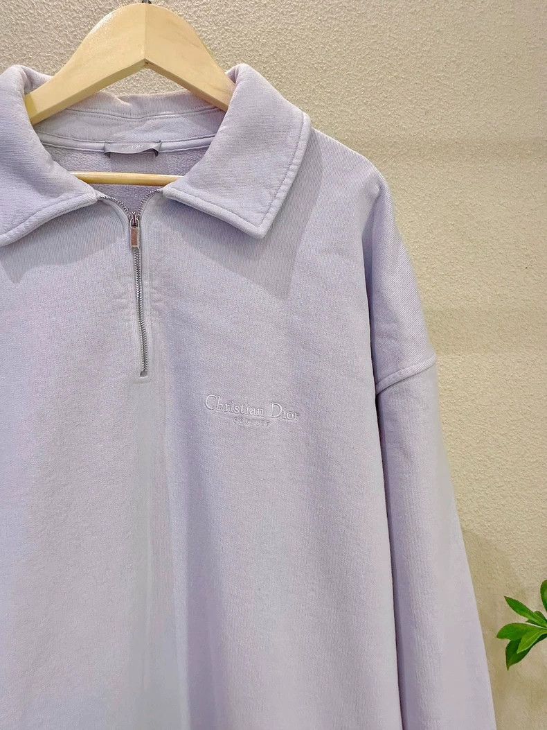 Dior Dior Logo Embroidered Purple Half-Zip Sweatshirt - dmc Size US M / EU 48-50 / 2 - 3 Thumbnail