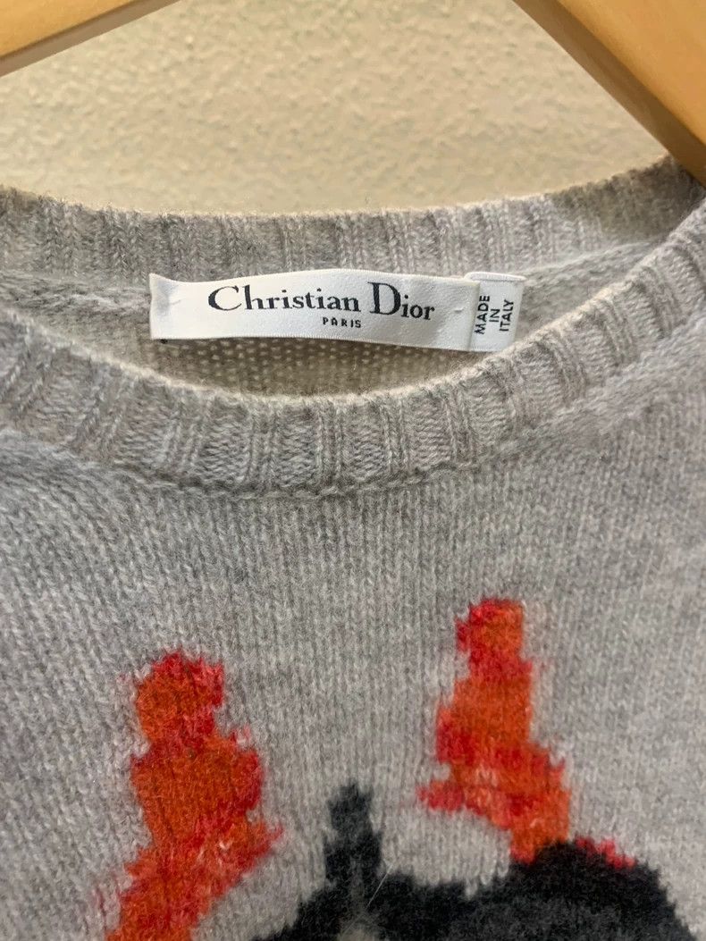Dior Dior Bee Embroidery Gray Cashmere Sweater - dmc Size US S / EU 44-46 / 1 - 3 Thumbnail