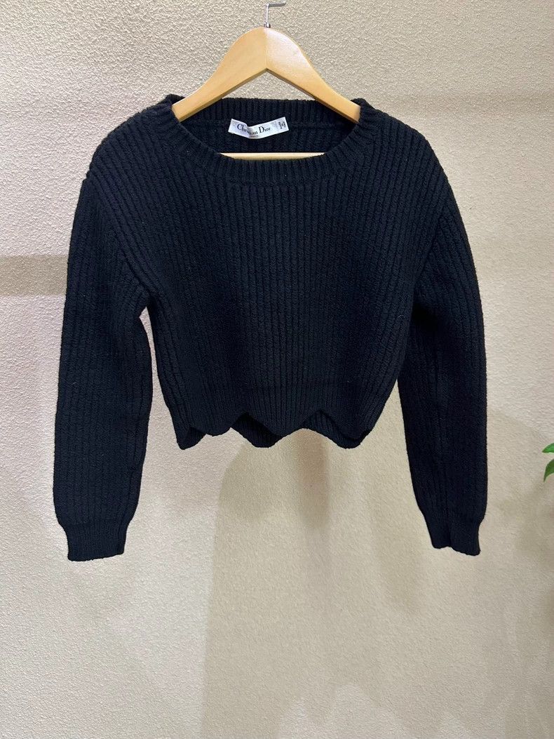 Dior Dior Black Lace Wool Crop Sweater - dmc Size US XS / EU 42 / 0 - 2 Thumbnail