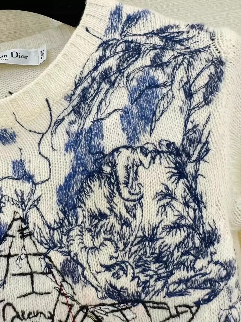 Dior Dior Star Embroidery Cashmere Sweater - dmc Size US S / EU 44-46 / 1 - 2 Thumbnail