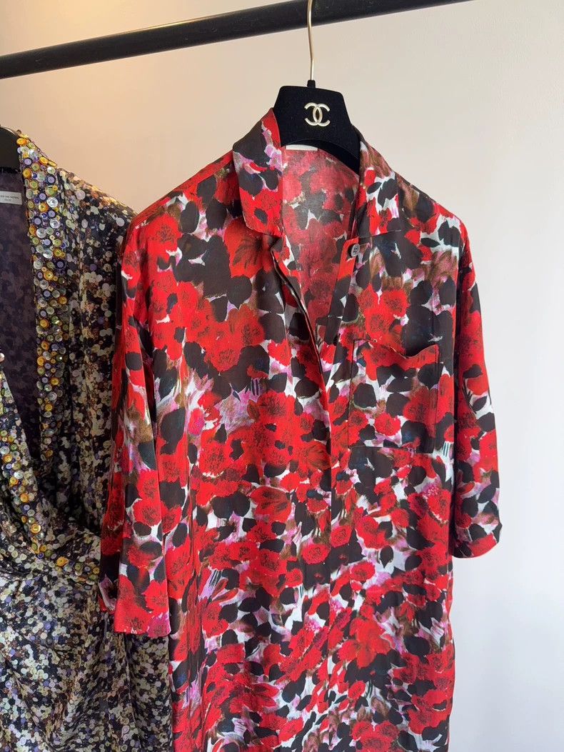 Dries Van Noten Dries Van Noten Floral Shirt Dress - dmc Size US XS / EU 42 / 0 - 3 Thumbnail