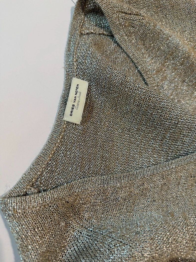 Dries Van Noten Dries Van Noten Silver Metallic Knit Top - dmc Size US S / EU 44-46 / 1 - 5 Thumbnail
