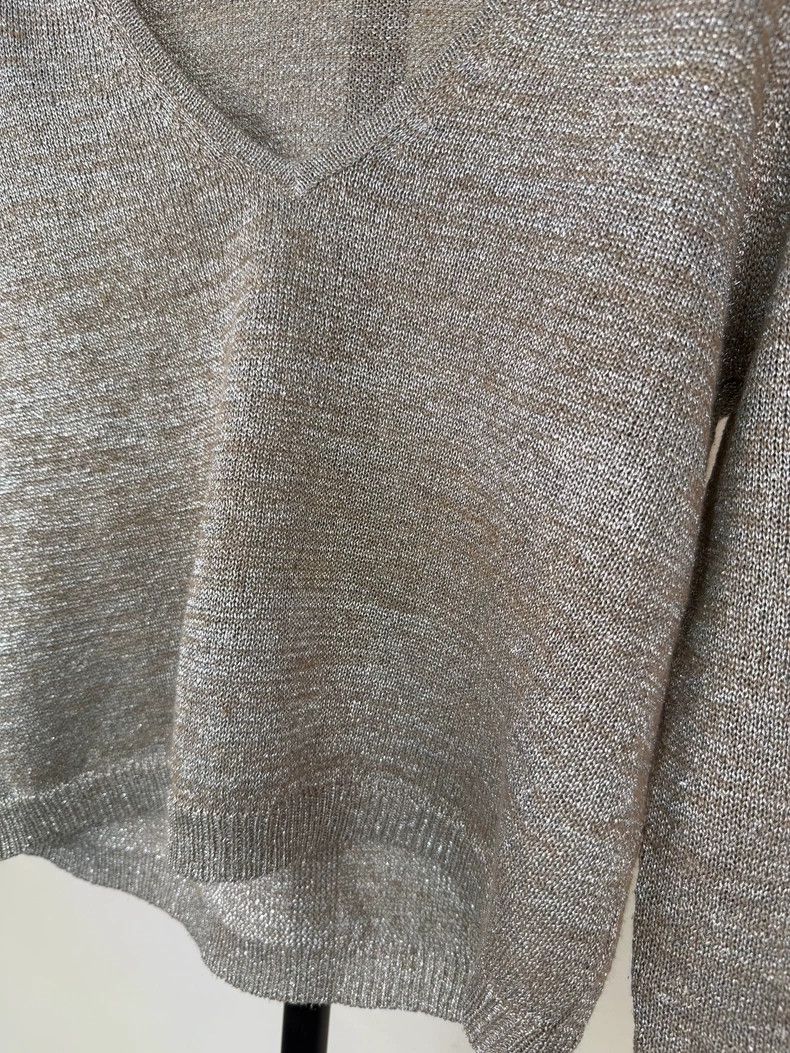 Dries Van Noten Dries Van Noten Silver Metallic Knit Top - dmc Size US S / EU 44-46 / 1 - 9 Thumbnail