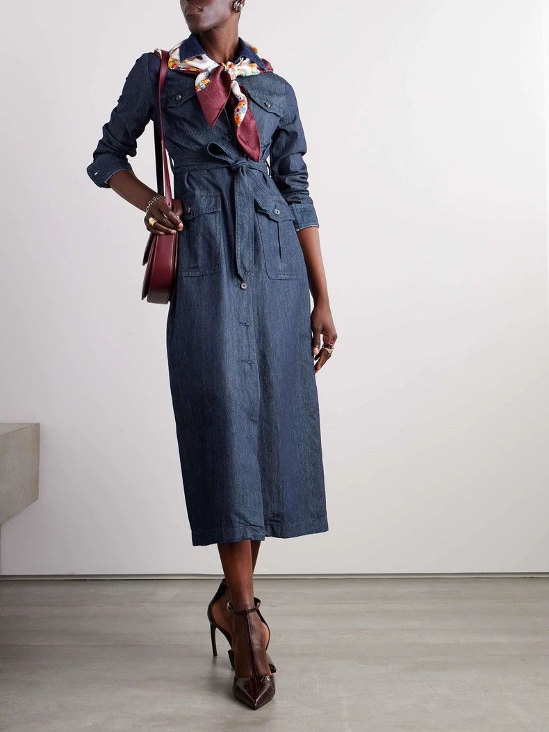 Dries Van Noten Dries Van Noten Denim Dress Coat - dmc Size US S / EU 44-46 / 1 - 4 Thumbnail
