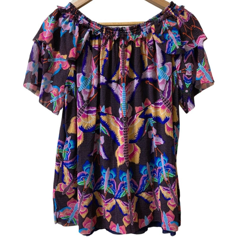 Other Other VIVIENNE TAM Butterfly Print Power Net Frill Sleeve Blouse Others Tops DUTY FREE for USA Size ONE SIZE - 2 Thumbnail