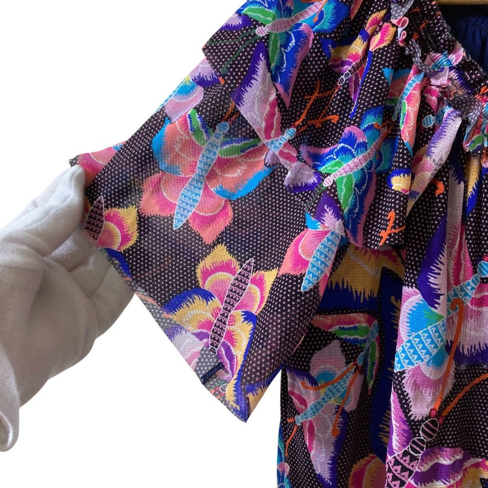 Other Other VIVIENNE TAM Butterfly Print Power Net Frill Sleeve Blouse Others Tops DUTY FREE for USA Size ONE SIZE - 4 Thumbnail