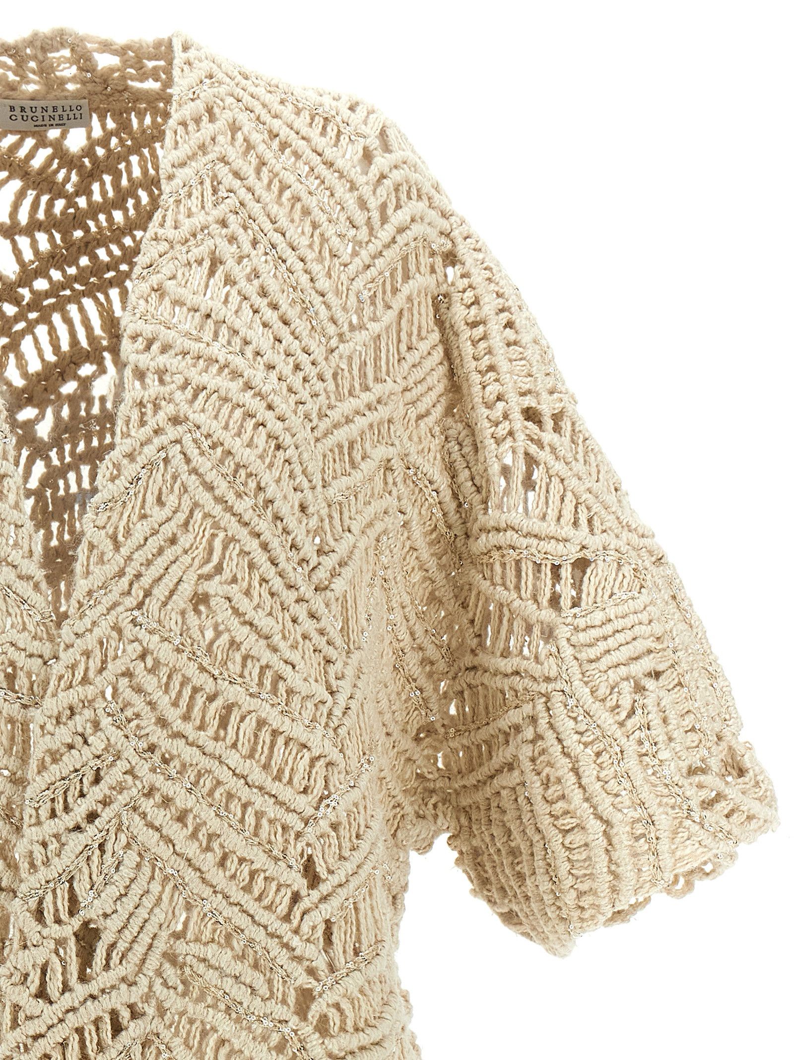 Brunello Cucinelli 'Opera Dazzling Macramé' Cardigan Size M / US 6-8 / IT 42-44 - 3 Thumbnail