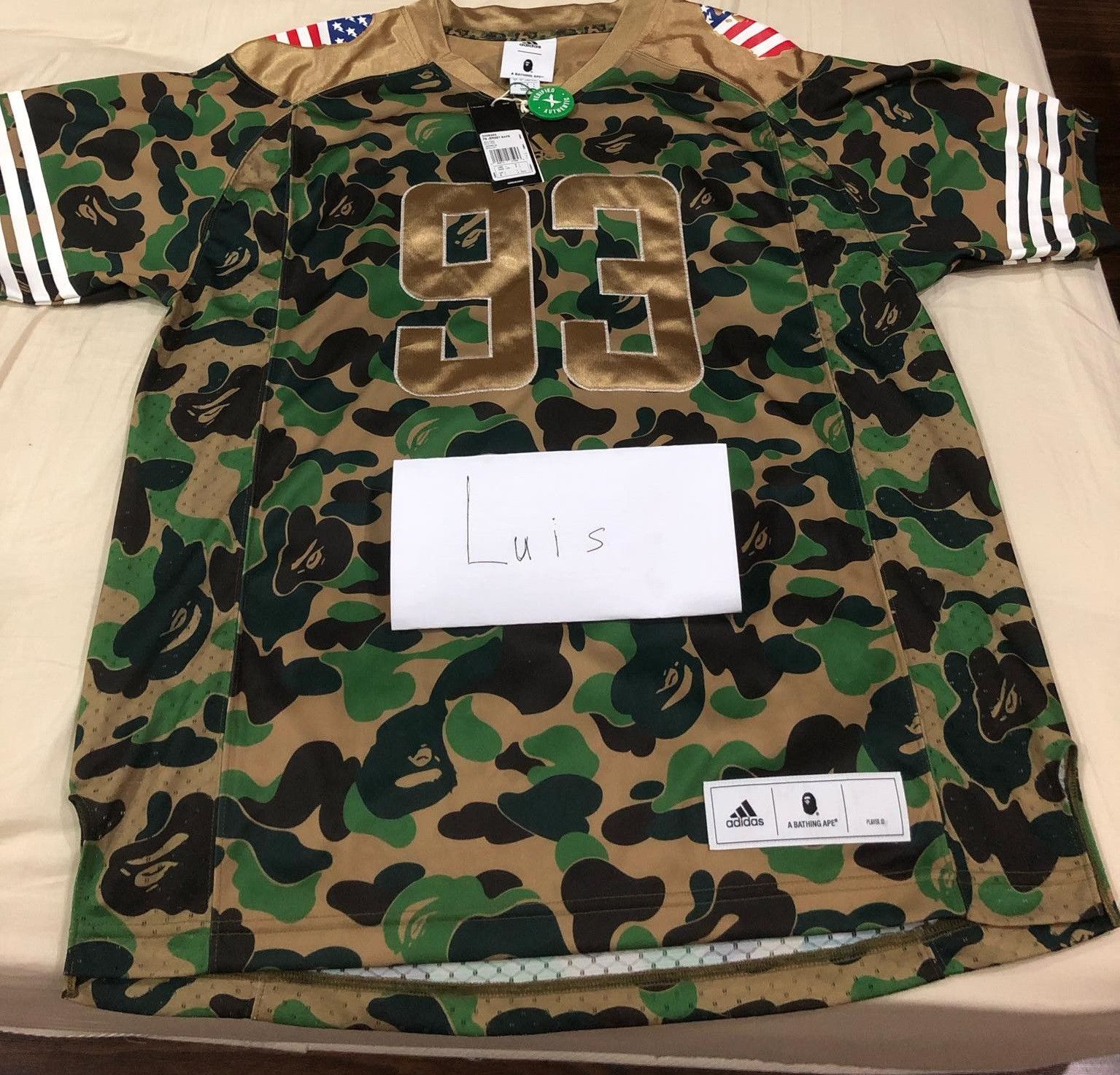 Adidas Bape x Adidas SB Football Jersey Green Camo Size L BRAND NEW |  Grailed