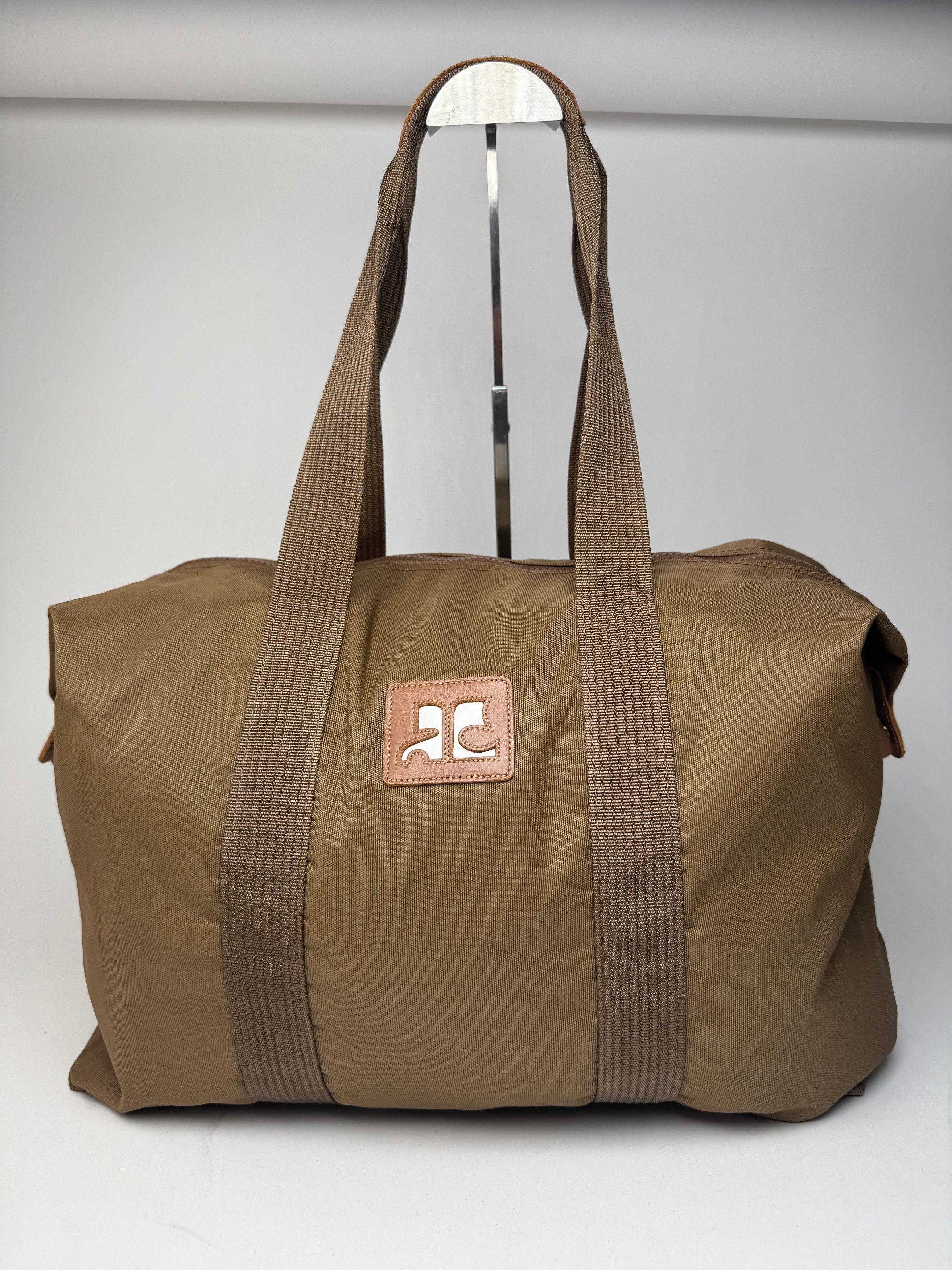 Courreges Vintage Paris Polyester Travel Bag Khaki Brown Size ONE SIZE - 8 Thumbnail