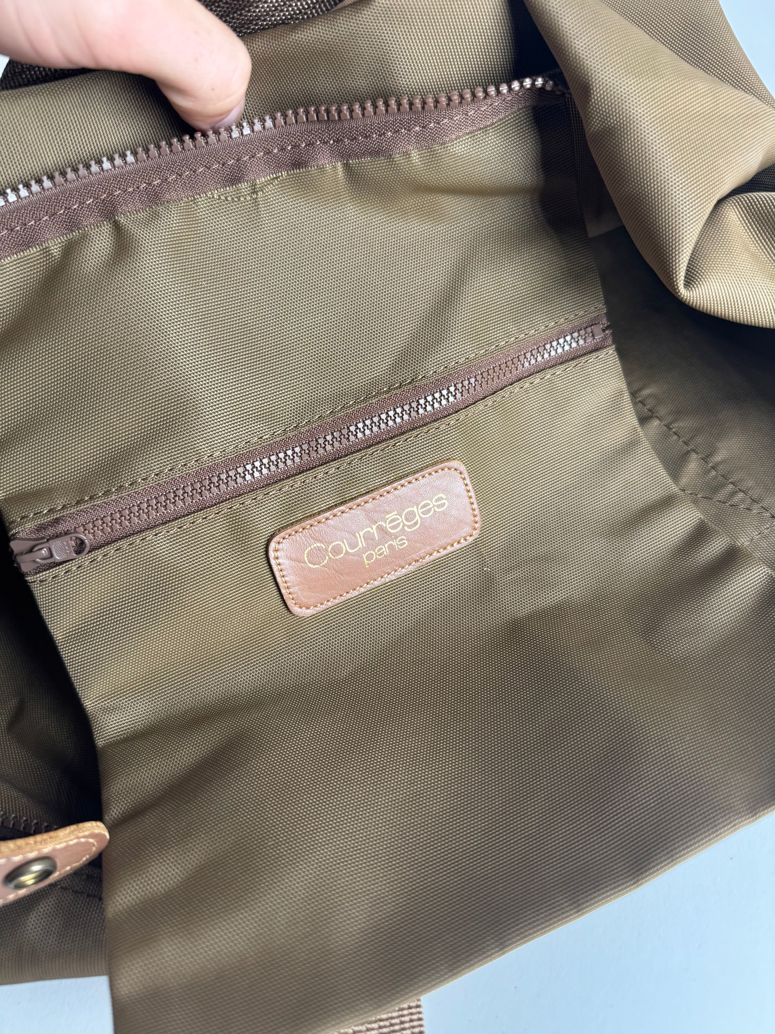 Courreges Vintage Paris Polyester Travel Bag Khaki Brown Size ONE SIZE - 4 Thumbnail